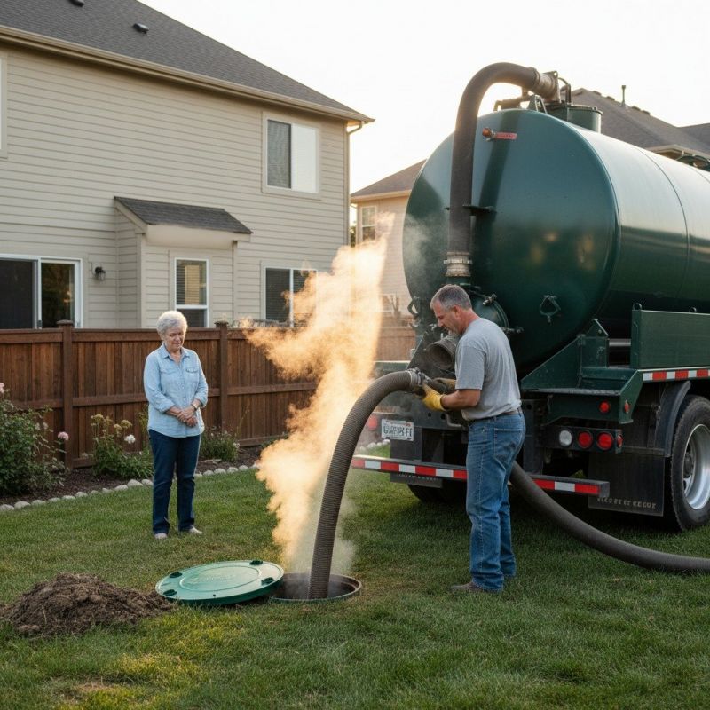 Local Trailer Septic Tank Pumping pros at work